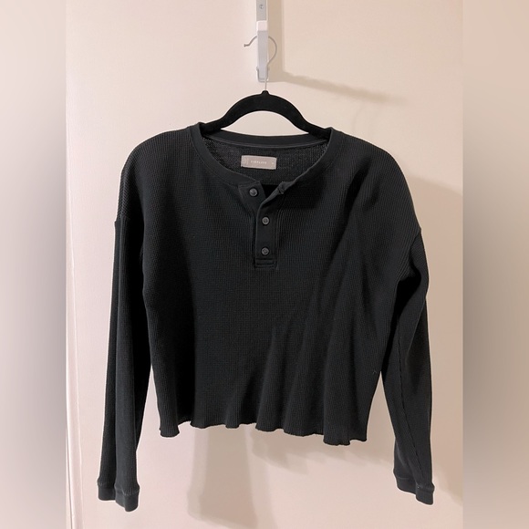 Everlane Henley Waffle in Black size XS - Picture 5 of 8